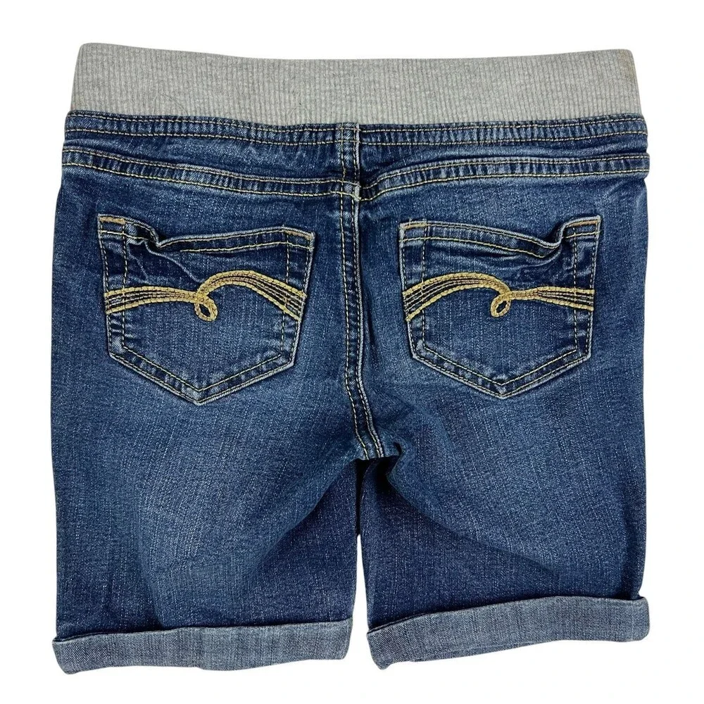 JUSTICE Girls Pull-on Stretch Denim Cuffed Jean Shorts Size 7